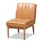 Baxton Studio Daymond Mid-Century Modern Tan Faux Leather and Walnut Brown Finished Wood Dining Chair 186-11353-Zoro - alternate 1